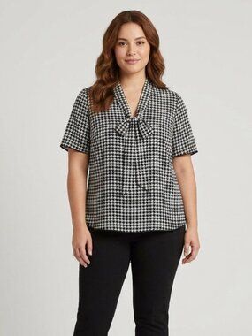 ⭐️ 5 for 20$! ⭐️ Twik Black and White Houndstooth Blouse